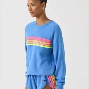Aviator Nation Blue Sweatshirt with Shorts Set